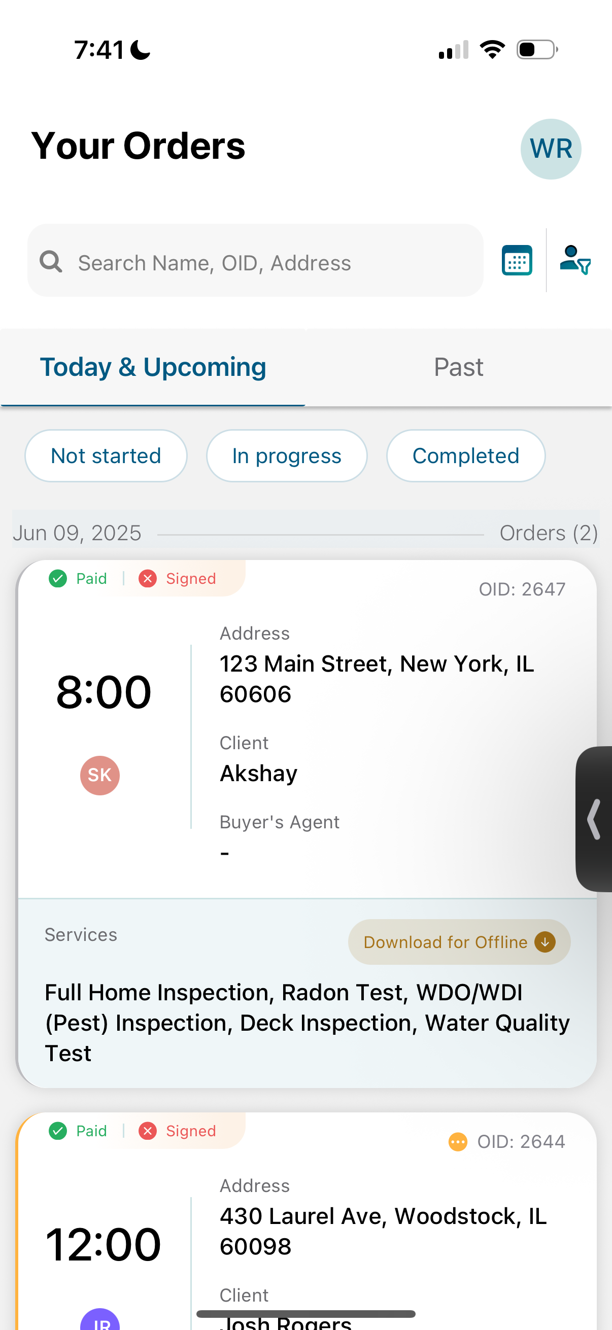Mobile App Orders Dashboard